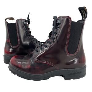 Blundstone 2220 Boots Bordeaux Brush Lace Up Chelsea Red Black Shoes Size AU 4.5